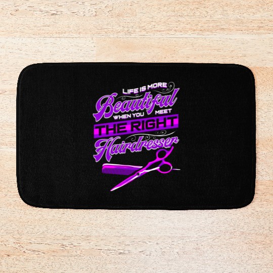 Hairdresser People Beautiful Barber Hairstylist Bath Mats