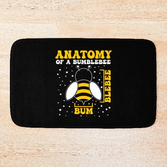 Anatomy of a Bumblebee Bee Lover Gift Bath Mats