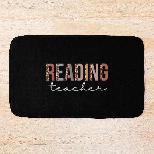 Reading Teacher Leopard Appreciation For Women For Bath Mats