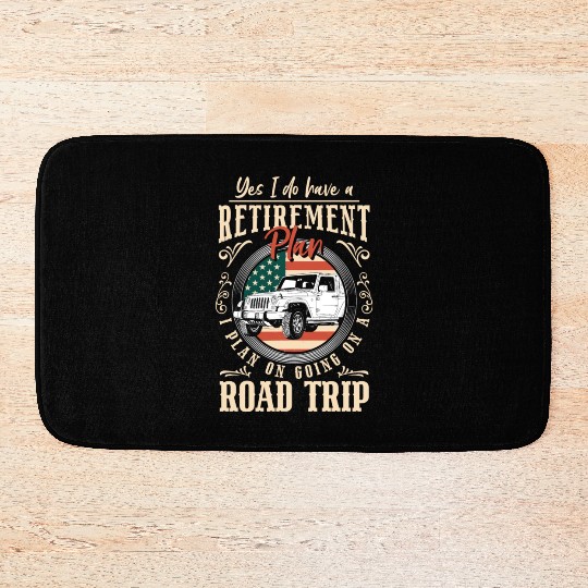 Road Trip Camping Summer Mountains Bath Mats