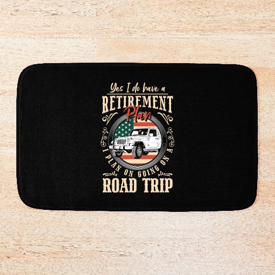 Road Trip Camping Summer Mountains Bath Mats