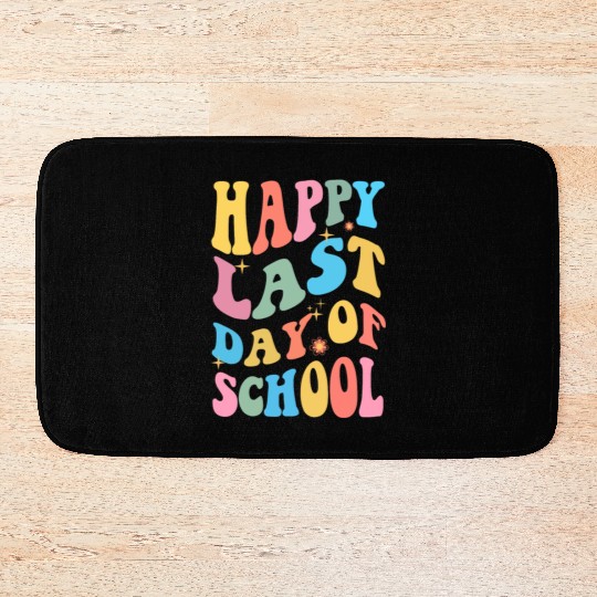 Groovy Happy Last Day of School Teacher Student Bath Mats
