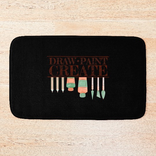 Draw Paint Create For Art Teacher Painter Bath Mats