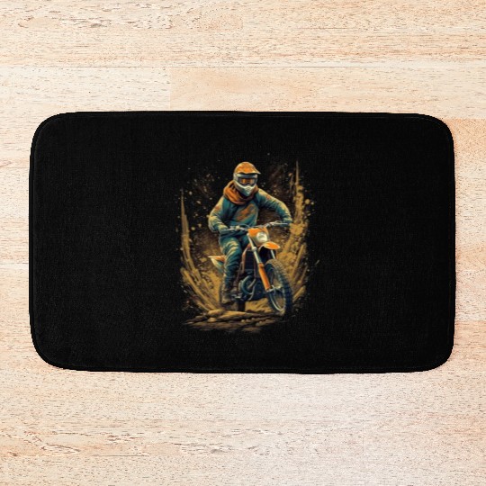 Dirt Bike Offroad Riding Motocross Biker Bath Mats