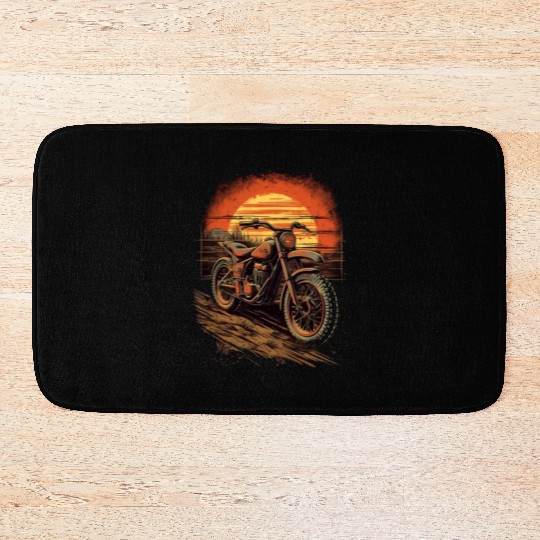 Dirt Bike Motorcycle Motorbike MX Biker Retro Bath Mats
