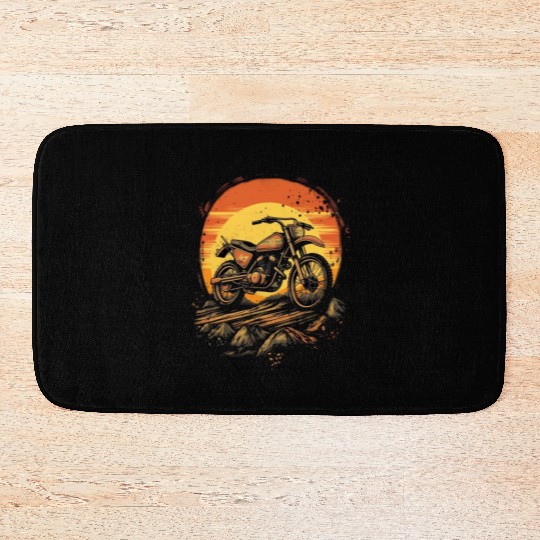 Dirt Bike Motorcycle Motorbike MX Biker Retro Bath Mats