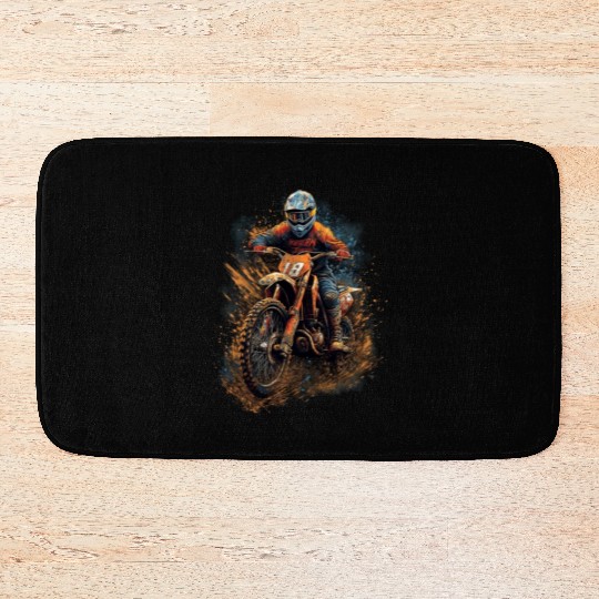 Dirt Bike Biker Motorcycle Mud Offroad Riding Bath Mats