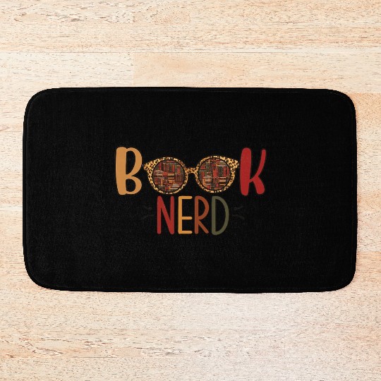 Funny Book Nerd Librarian Teacher Student Reader Bath Mats