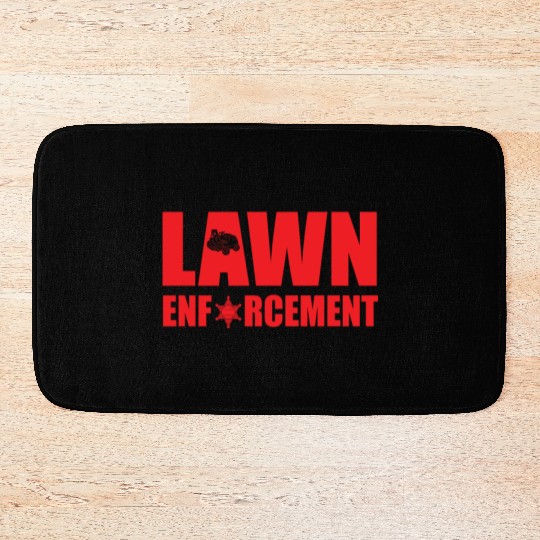 Funny Lawn Enforcement Outfit Grass Cutting Bath Mats