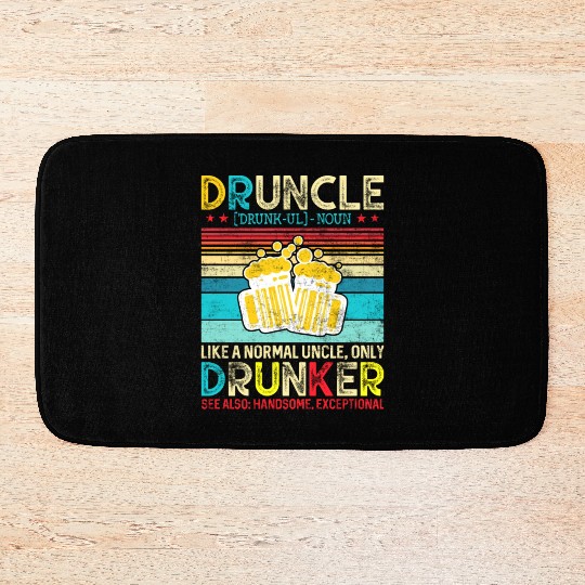 Druncle Defintion Beer Lover Uncle Retro Vintage Bath Mats