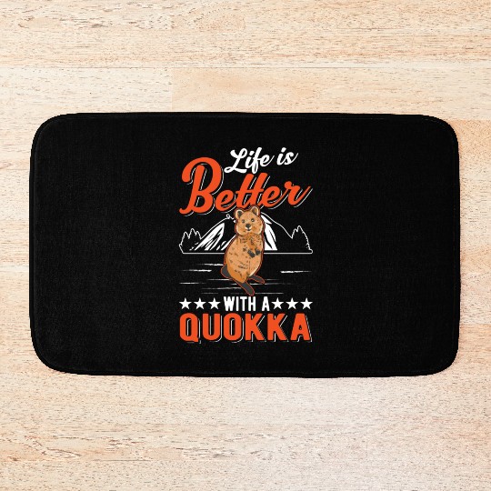 Life Is Better With A Quokka Short Tailed Kangaroo Bath Mats