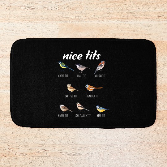 Funny Nice Tits Birdwatching Bird Watching Birding Bath Mats