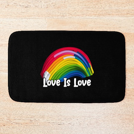 Prideful Skies LGBTQ gay pride Rainbow Love Bath Mats