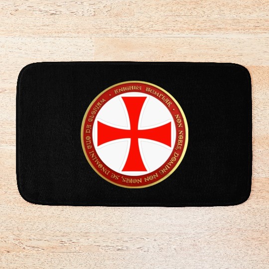 Knights templar cross shield Bath Mats