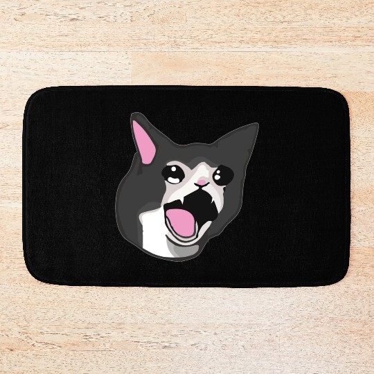Yamero Crying Screaming Cat Meme Cute Japanese Bath Mats