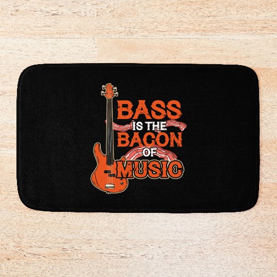 Bass Guitar Bacon Music Bath Mats