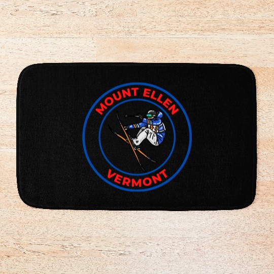 Retro Cool Skiing in Mount Ellen Vermont Souvenir Bath Mats