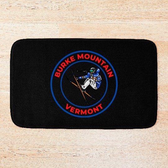 Retro Skiing in Burke Mountain Vermont Souvenir Bath Mats