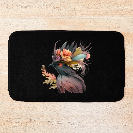 Cute Bird Of Paradise Bird Flower Crown Pet Birds Bath Mats