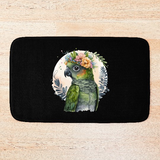 Cute Conure Parrot Bird Flower Crown Pet Birds Bath Mats