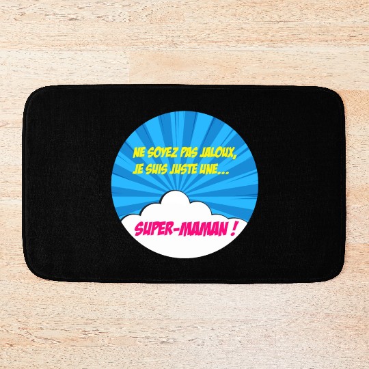 Super-mom super-hero. Best mom Mother's day Comics Bath Mats