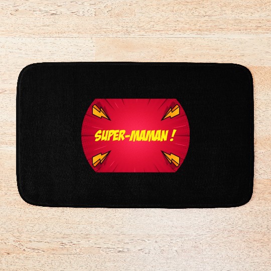 Super-mom super-hero. Best mom Mother's day Comics Bath Mats