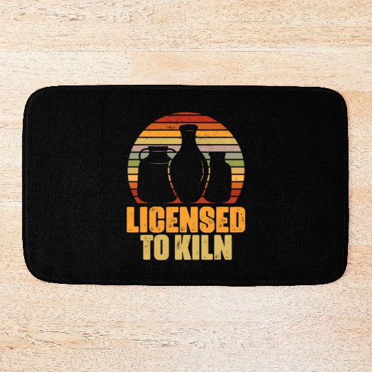 Funny Pottery Kiln Ceramics Artist Art Teacher Bath Mats