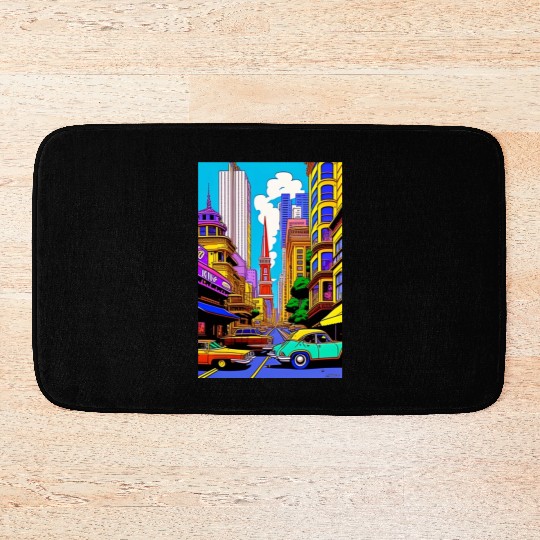 "Maximalist Chaos: chaotic stunning San Francisco Bath Mats