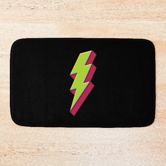 Green Lightning Bolt Bath Mats