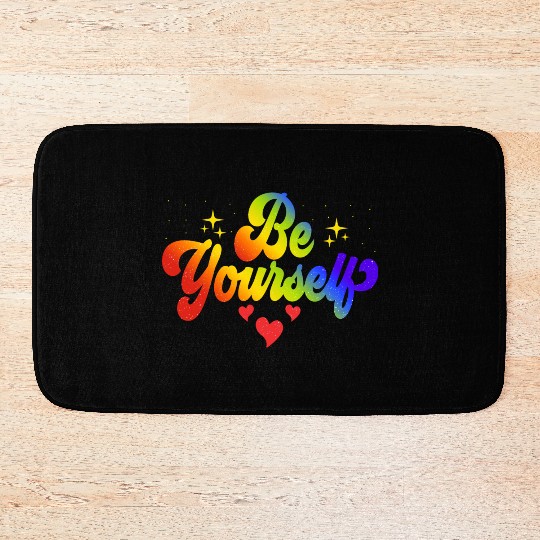 Gay Pride Be Yourself Pride Month Rainbow Bath Mats
