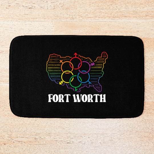 Fort Worth Pride Month Pride Flag LGBT Community L Bath Mats
