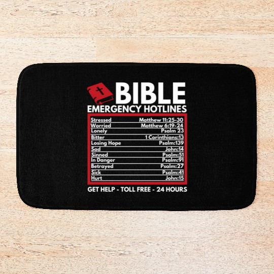 Bible Emergency Numbers Christian Bible Jesus Bath Mats