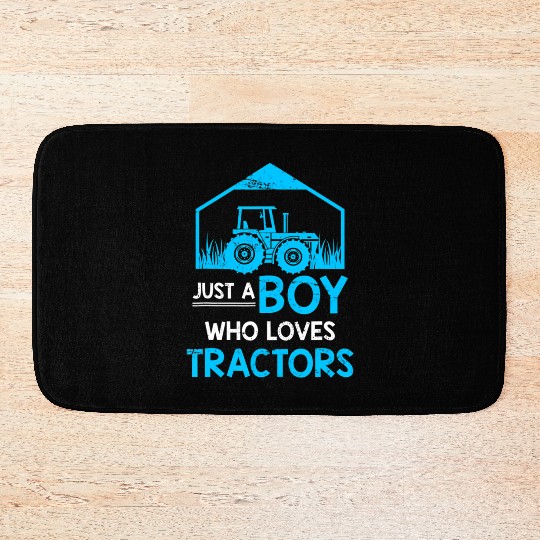 Just A Boy Who Loves Tractors Farmer Bath Mats