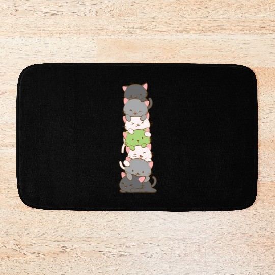 Agender Pride Kawaii Cats Lgbtq Anime Bath Mats