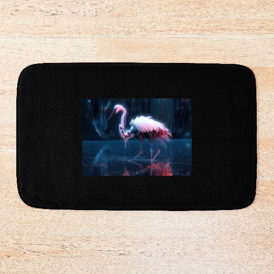 Neon Bird of Paradise Bath Mats