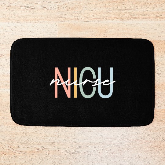 Nicu Nurse Icu Neonatal Boho Rainbow Team Tiny Hum Bath Mats