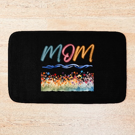 Colorful Flower Mom Mother's Day I Love Mom Bath Mats