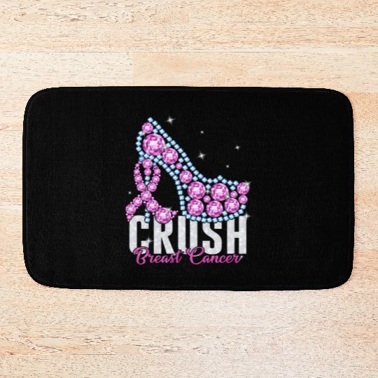 Crush Breast Cancer Bling Ribbon Bath Mats