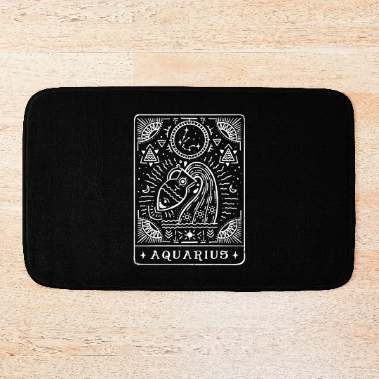 Aquarius Tarot Aquarius Zodiac Sign Month Bath Mats