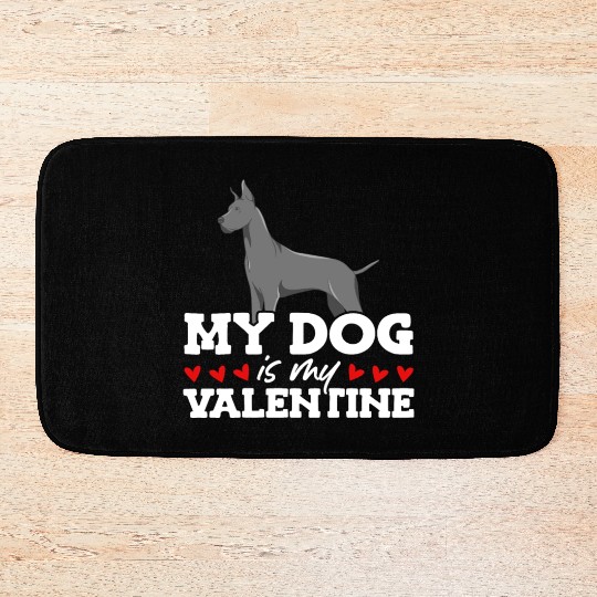 My Dog Is My Valentine Date Cute Doggy Bath Mats