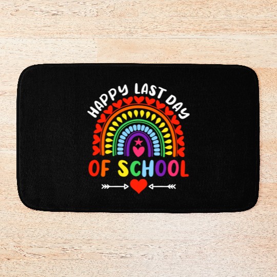 Rainbow Happy Last Day Of School Teacher Boys Bath Mats