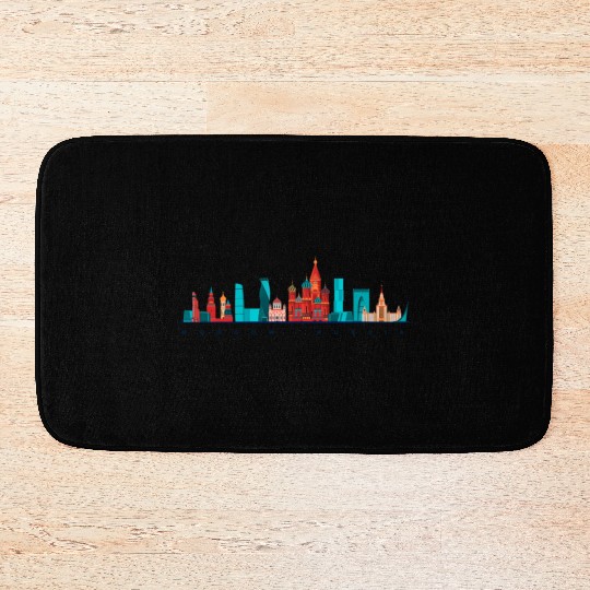 Moscow Skyline Russia Red Square Russian Bath Mats