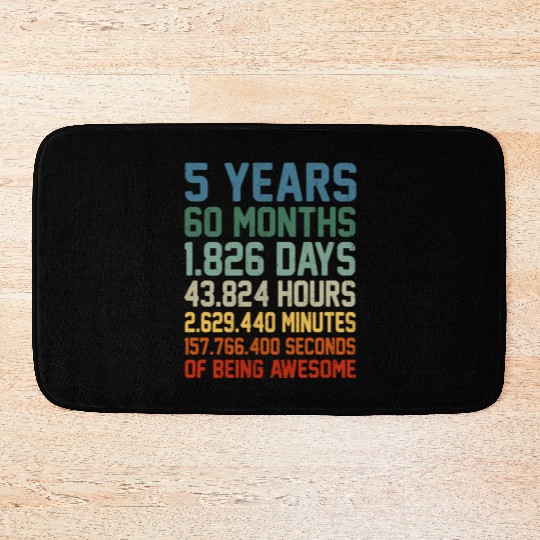 5Th 5 Being Awesome Anniversary Bath Mats