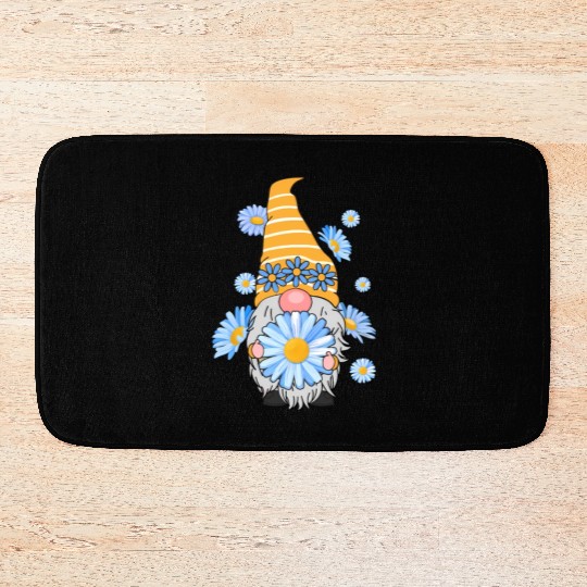 Z4R8 Daisy Gnomes Floral Gnomes Spring Bath Mats