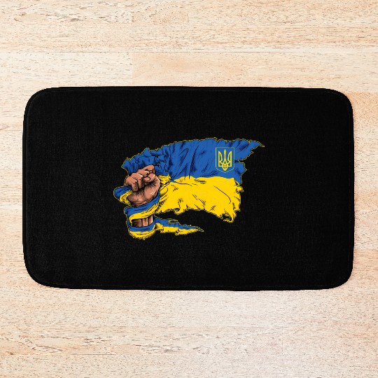 Ukraine Ukrainian Flag Pride Ukraine Flag Symbol Bath Mats