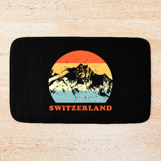 Switzerland Mountain Throwback Vacation Bath Mats