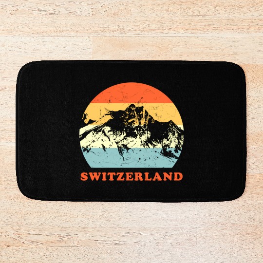 Switzerland Mountain Throwback Vacation Bath Mats