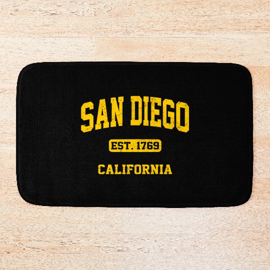 San Diego California State Athletic Style Bath Mats