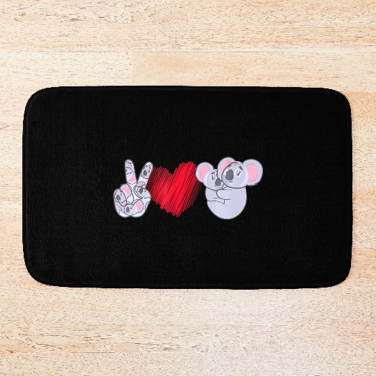 Peace Love Koala Koala Lover Bath Mats