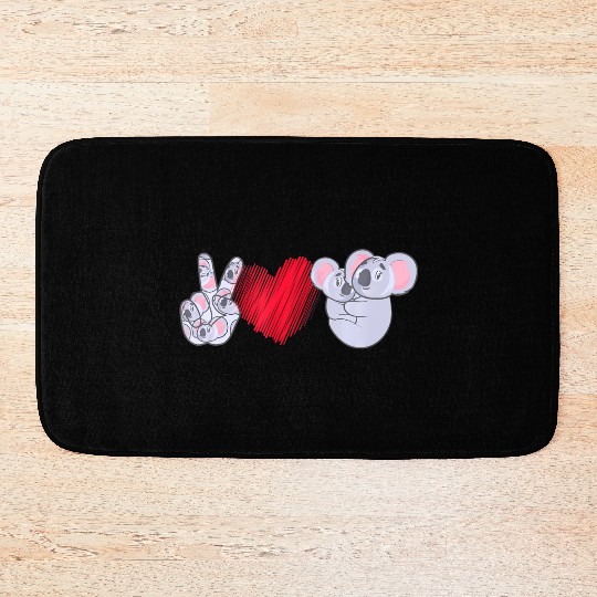 Peace Love Koala Koala Lover Bath Mats